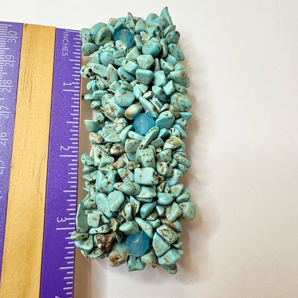 🎁 Unbranded Turquoise Stone wide stretch Bracelet - Picture 2 of 5